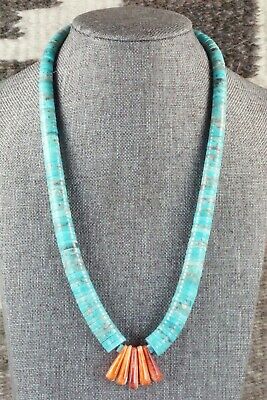 Turquoise & Spiny Oyster Necklace - Lupe Lovato