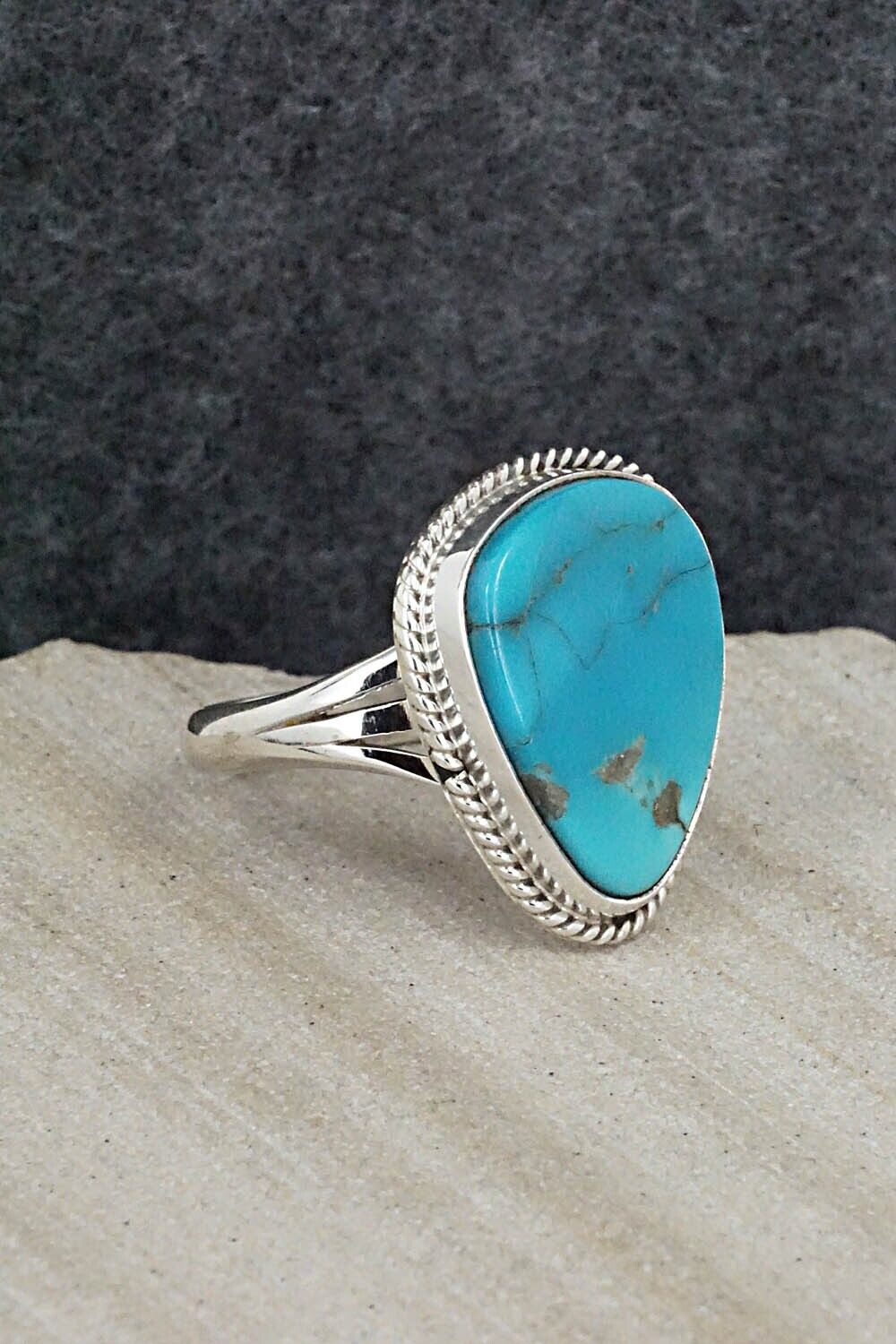 Turquoise & Sterling Silver Ring - Alice Rose Saunders - Size 8