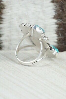 Turquoise & Sterling Silver Ring - Shirley Largo - Size 6