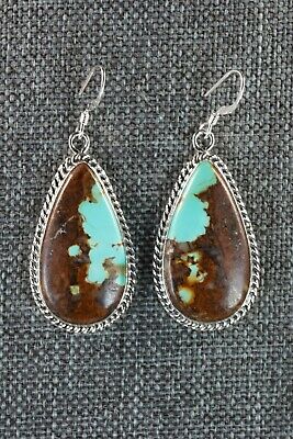 Navajo Turquoise & Sterling Silver Earrings - Isabelle Yazzie