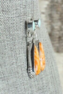 Spiny Oyster, Turquoise & Sterling Silver Earrings -Verley Betone