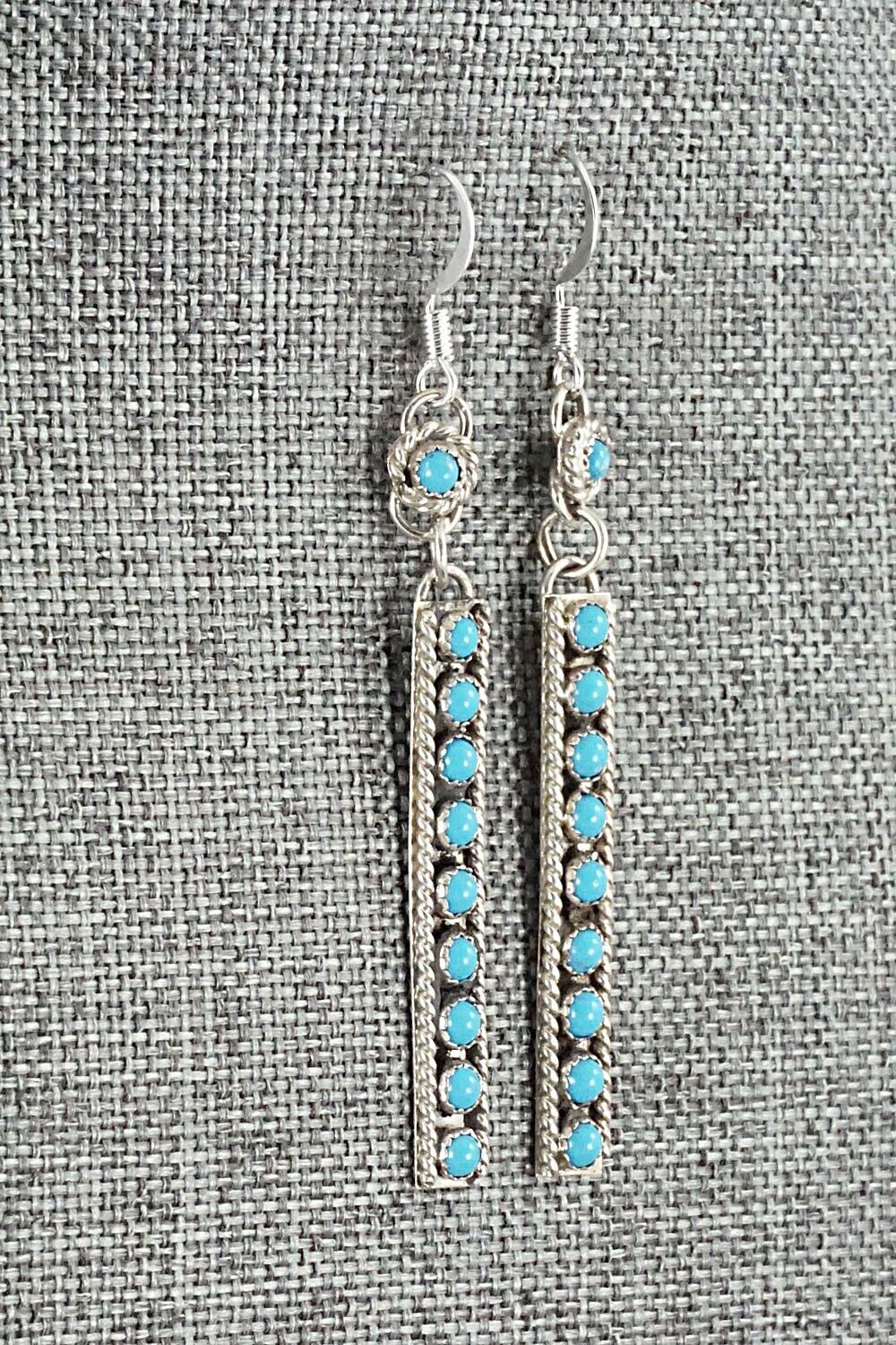 Turquoise & Sterling Silver Earrings - Chester Charley