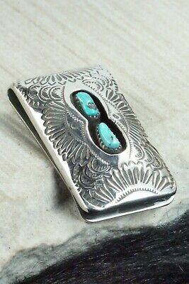 Turquoise & Sterling Silver Money Clip - Shirley Skeets - High Lonesome Trading