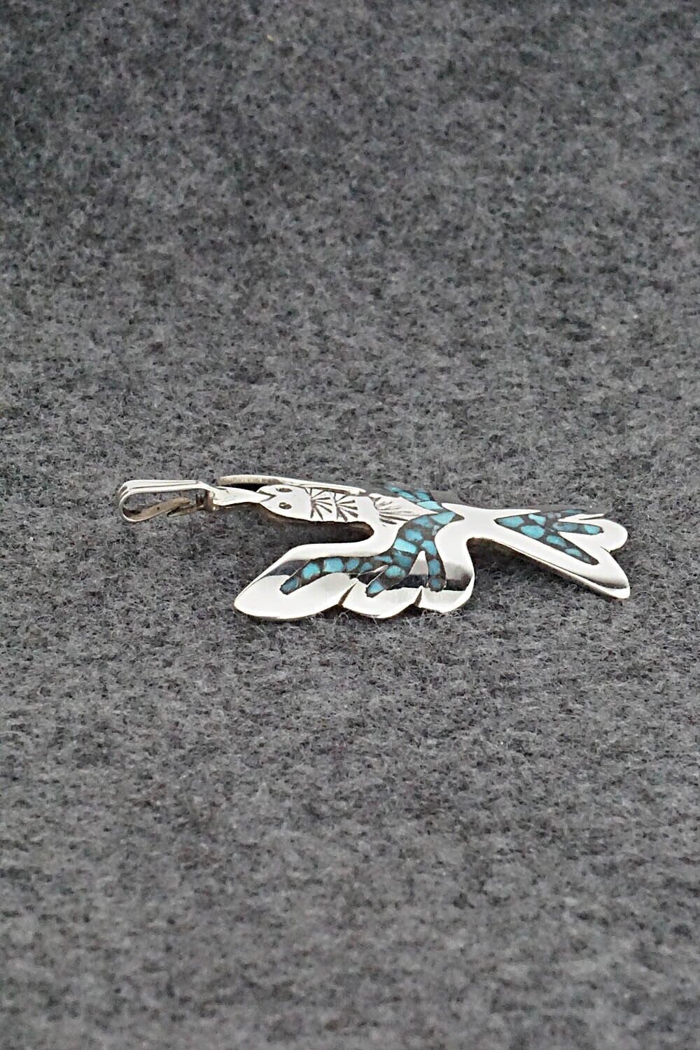 Turquoise and Sterling Silver Pendant - Jolene Yazzie