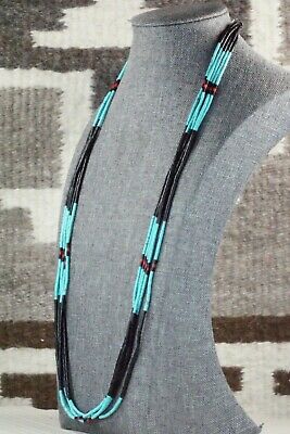 Turquoise, Coral & Jet Necklace - Esquipula Tenorio