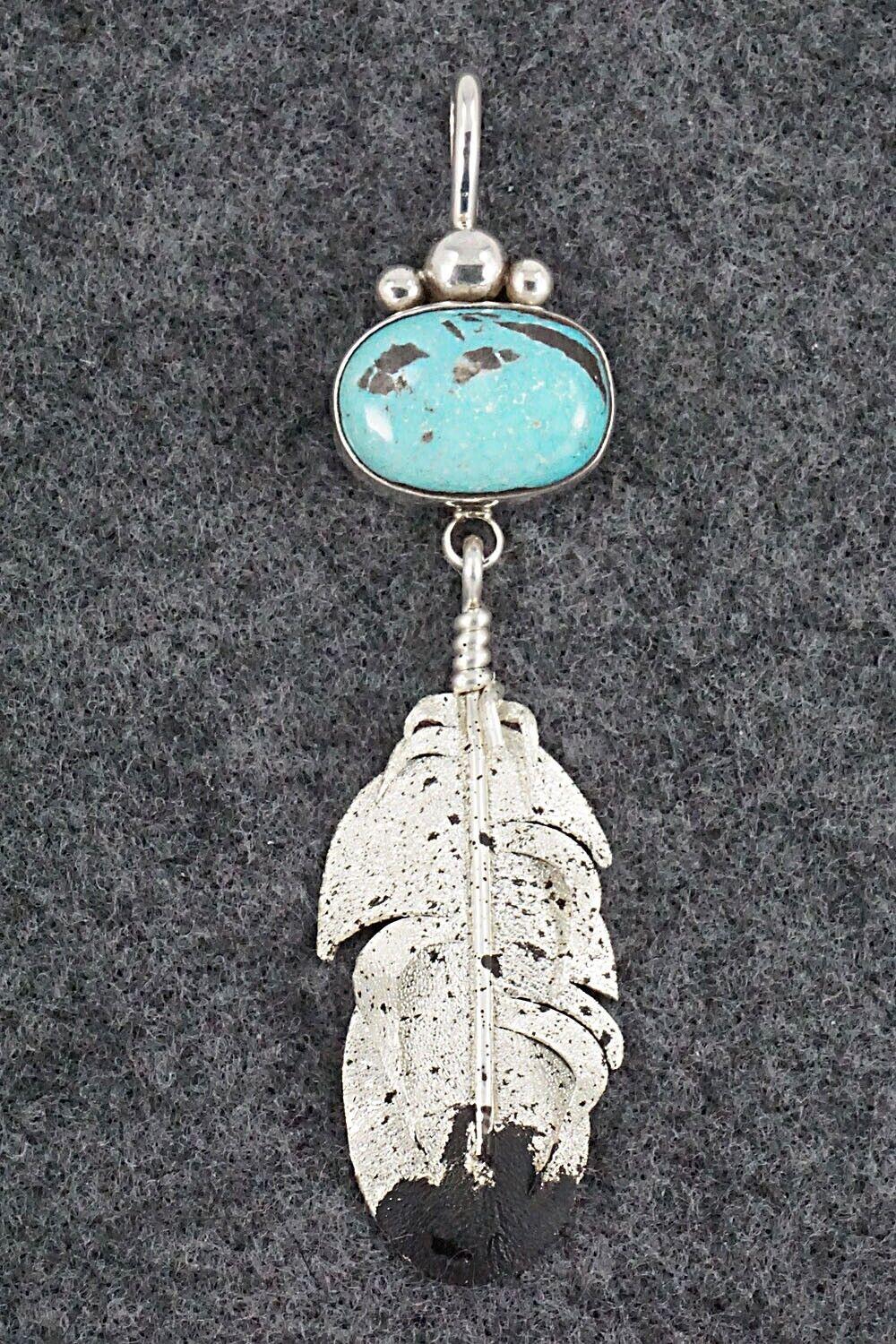 Turquoise & Sterling Silver Pendant - Ernest Rangel