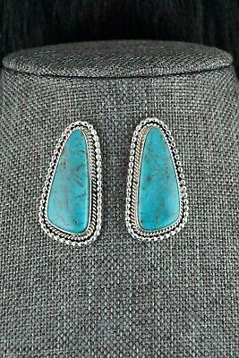 Turquoise & Sterling Silver Earrings - Anissa Martinez - Navajo - High Lonesome Trading