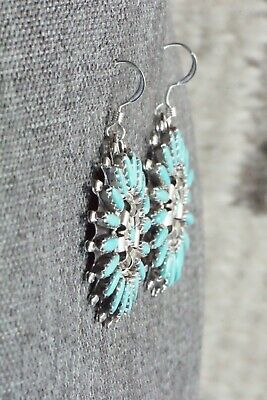 Turquoise & Sterling Silver Earrings - Nathaniel Nez