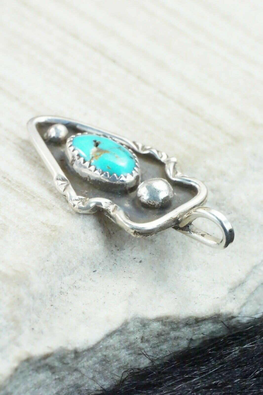 Turquoise & Sterling Silver Pendant - Priscilla Reeder