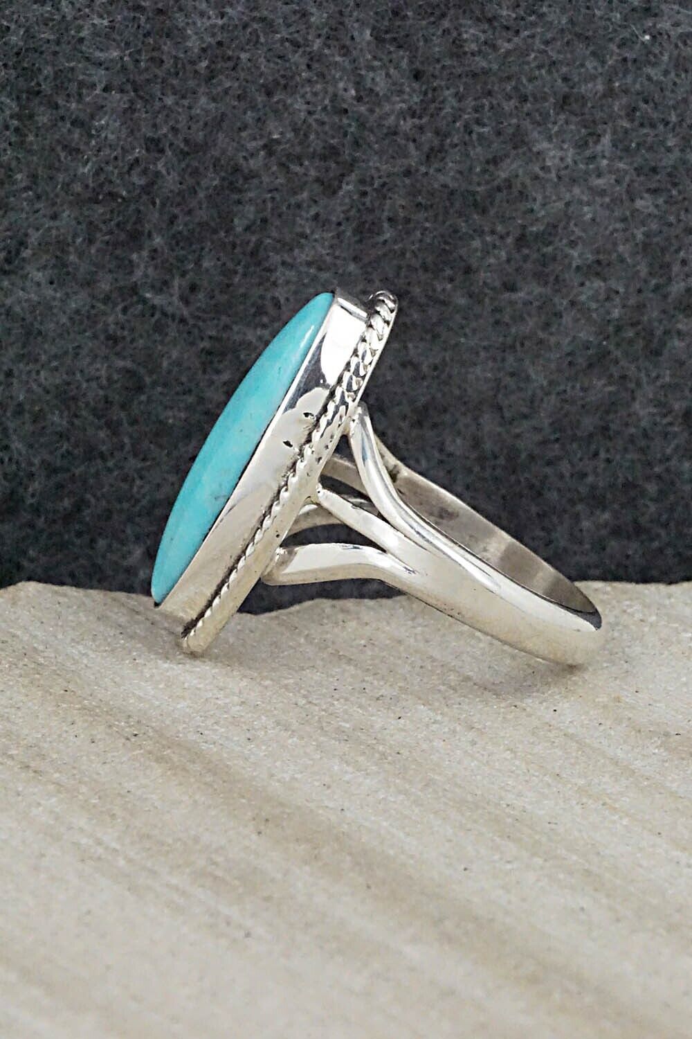 Turquoise & Sterling Silver Ring - Mark Barney - Size 6.5