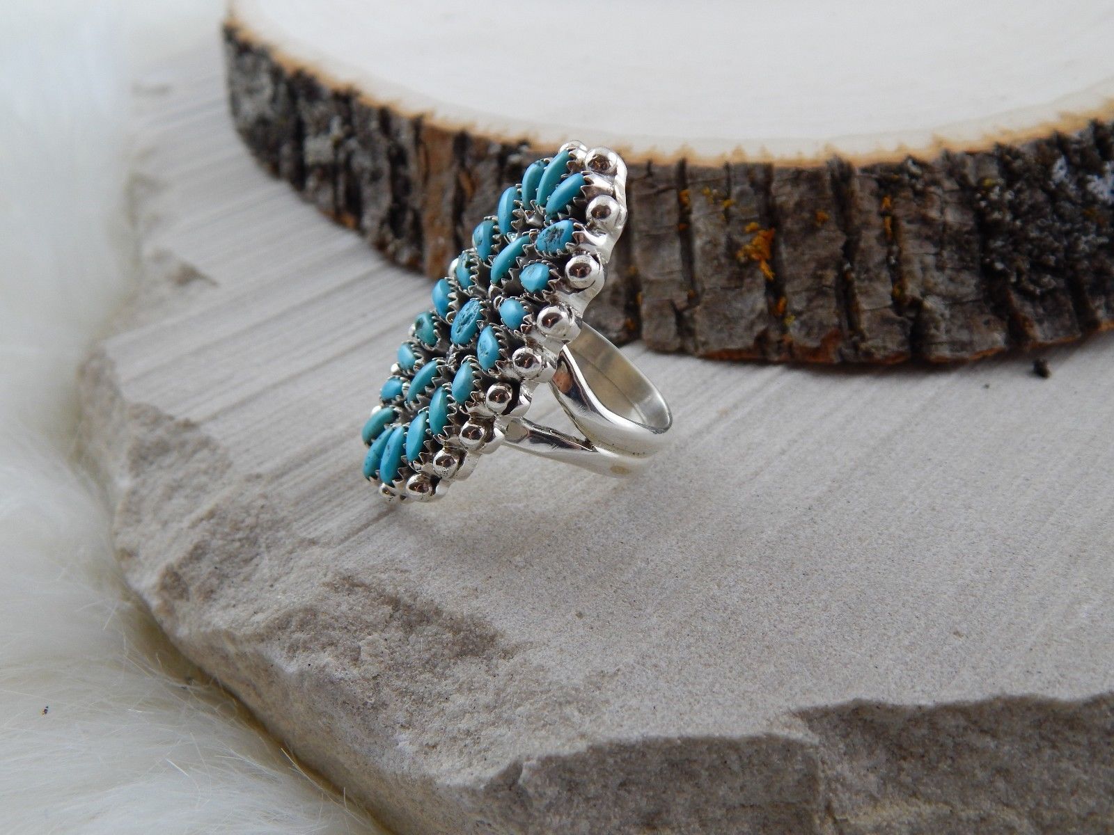 Navajo Sterling Silver & Turquoise Ring - Jaz Wilson - High Lonesome Trading