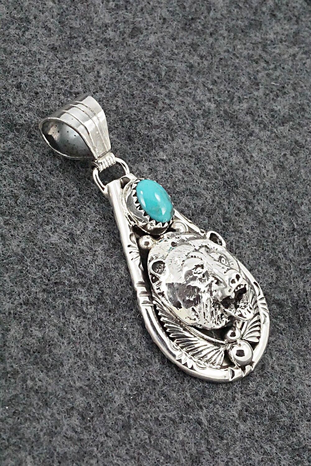 Turquoise & Sterling Silver Pendant - Jeannette Saunders