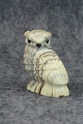 Owl Zuni Fetish Carving - Edison Bobelu