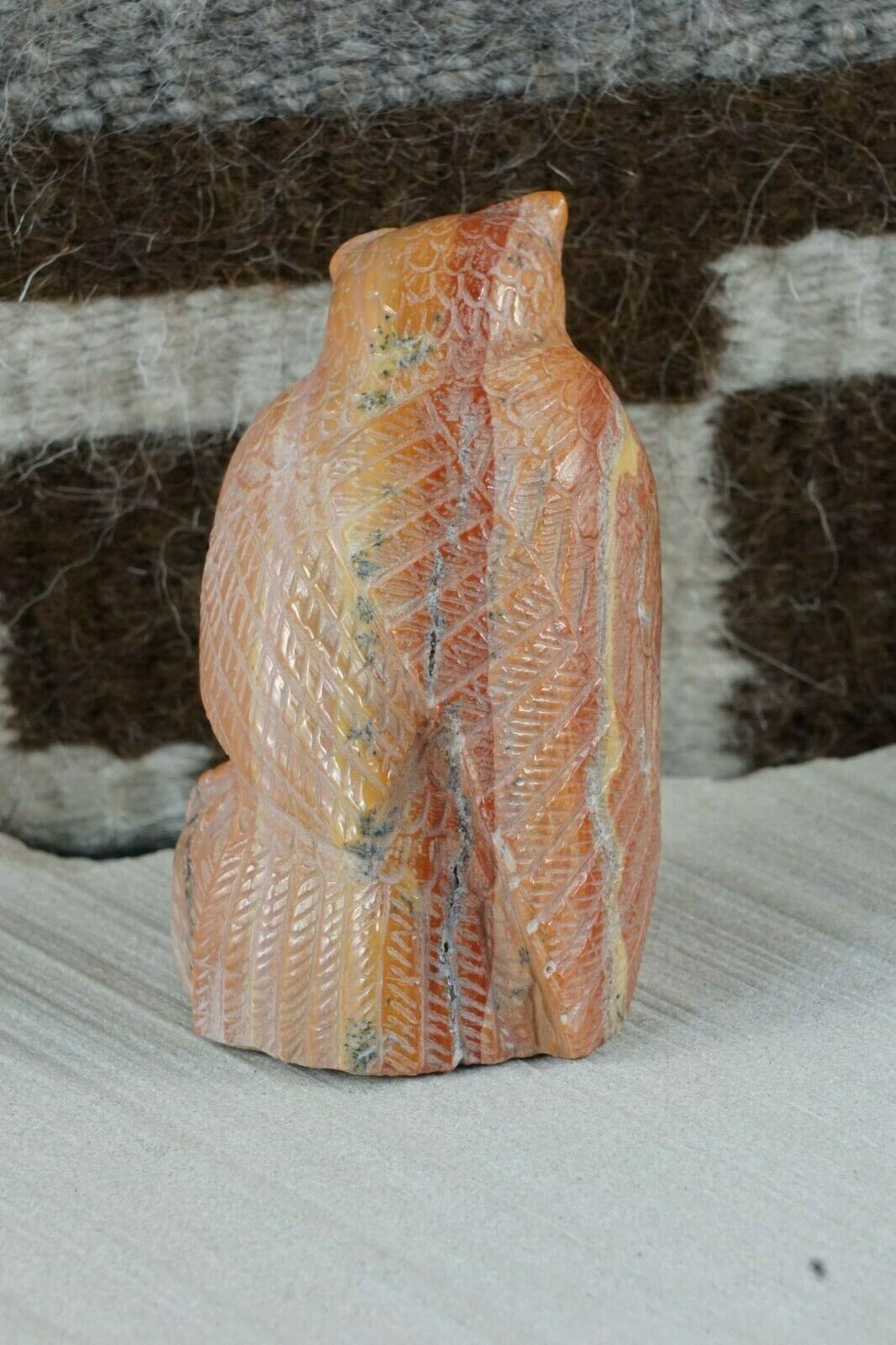 Owl Zuni Fetish Carving - Derrick Kaamasee - High Lonesome Trading