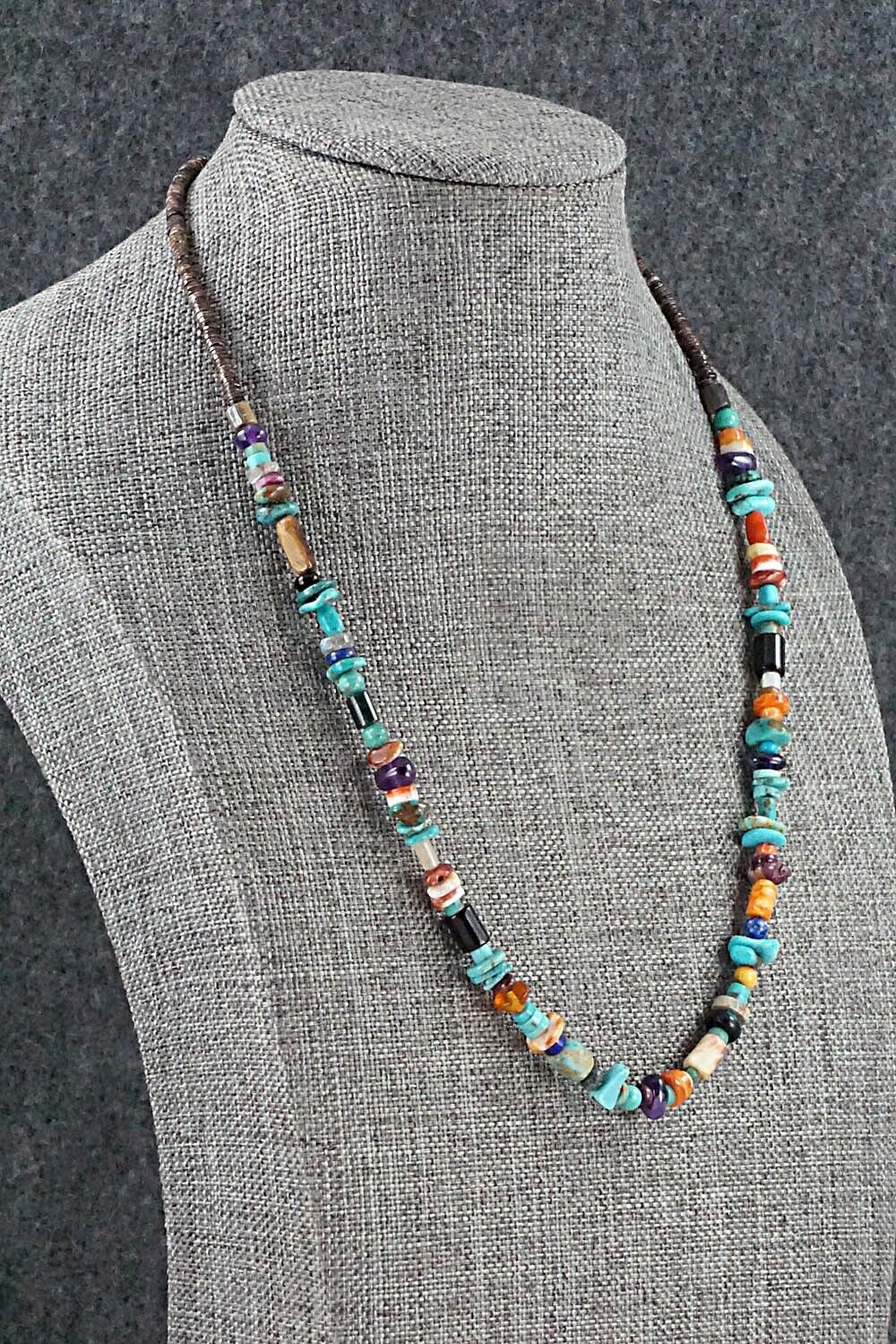 Multi Stone and Sterling Silver Necklace - Helen Tsosie