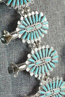 Turquoise & Sterling Silver Squash Blossom Set - Lavell Byjoe