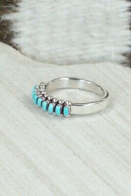 Turquoise & Sterling Silver Ring - Irma Unkestine - Size 6.25
