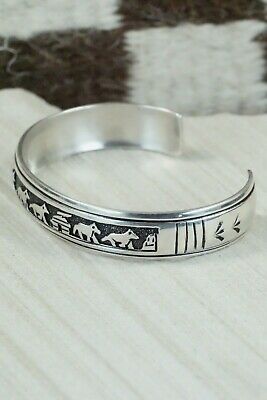 Navajo Sterling Silver Storyteller Bracelet - Richard Singer