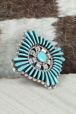 Turquoise & Sterling Silver Ring - Edmund Cooeyate - Size 7