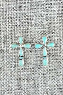 Turquoise and Sterling Silver Earrings - Kirsten Bowannie