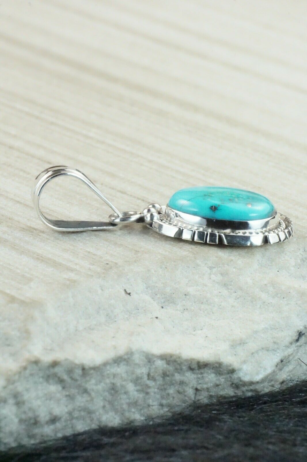 Turquoise & Sterling Silver Pendant - Samuel Yellowhair