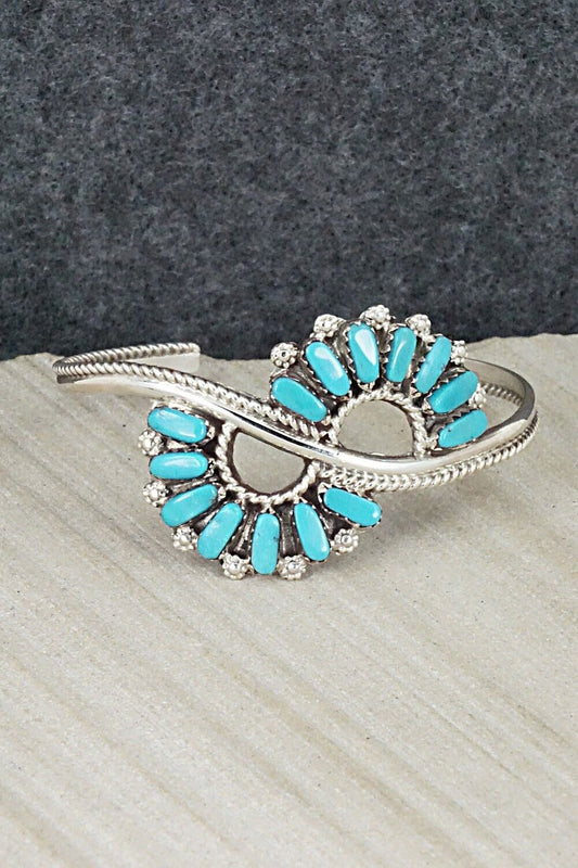 Turquoise & Sterling Silver Bracelet - Cherryl Beans