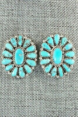 Turquoise & Sterling Silver Earrings - Justina Wilson