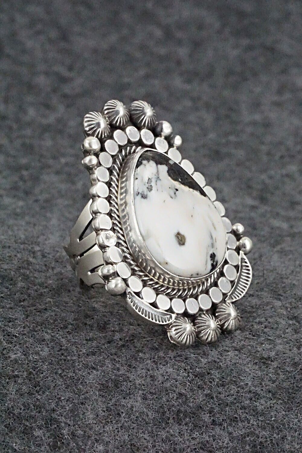 White Buffalo & Sterling Silver Ring - Tom Lewis - Size 7