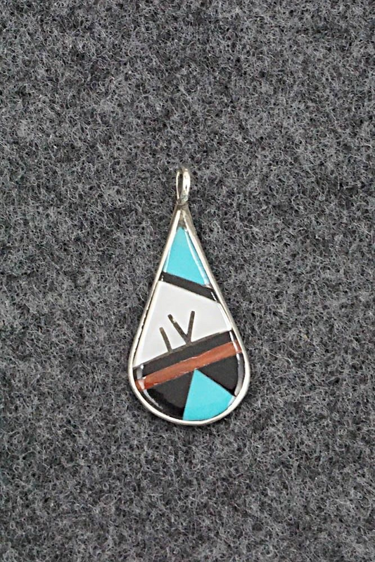 Multi Stone & Sterling Silver Pendant - Rhianna Kallestewa