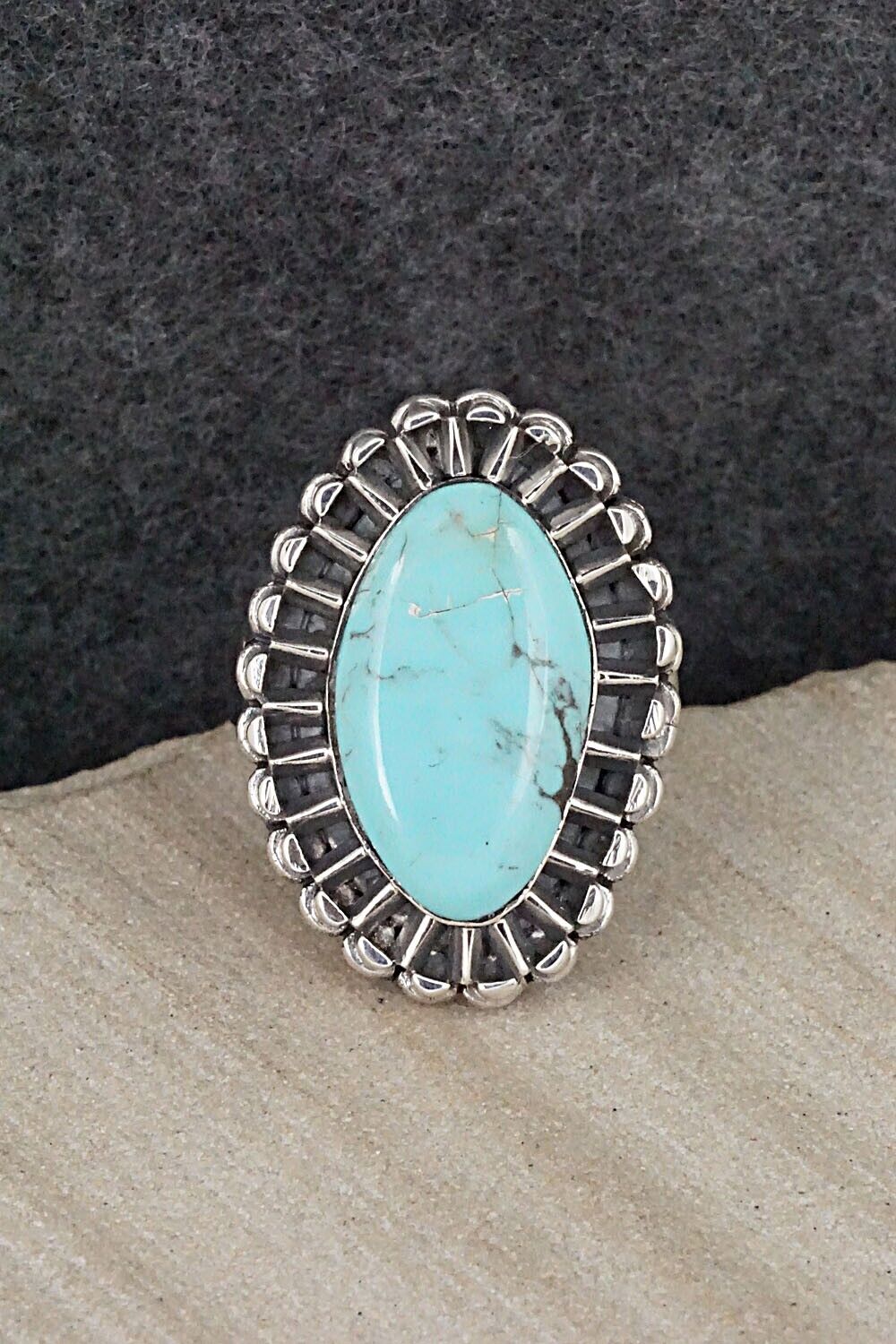 Turquoise & Sterling Silver Ring - Jimson Belin - Size 10