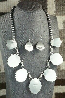 Turquoise & Sterling Silver Necklace and Earrings Set - Tom Lewis