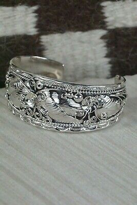 Navajo Sterling Silver Floral Bracelet - Freddie James
