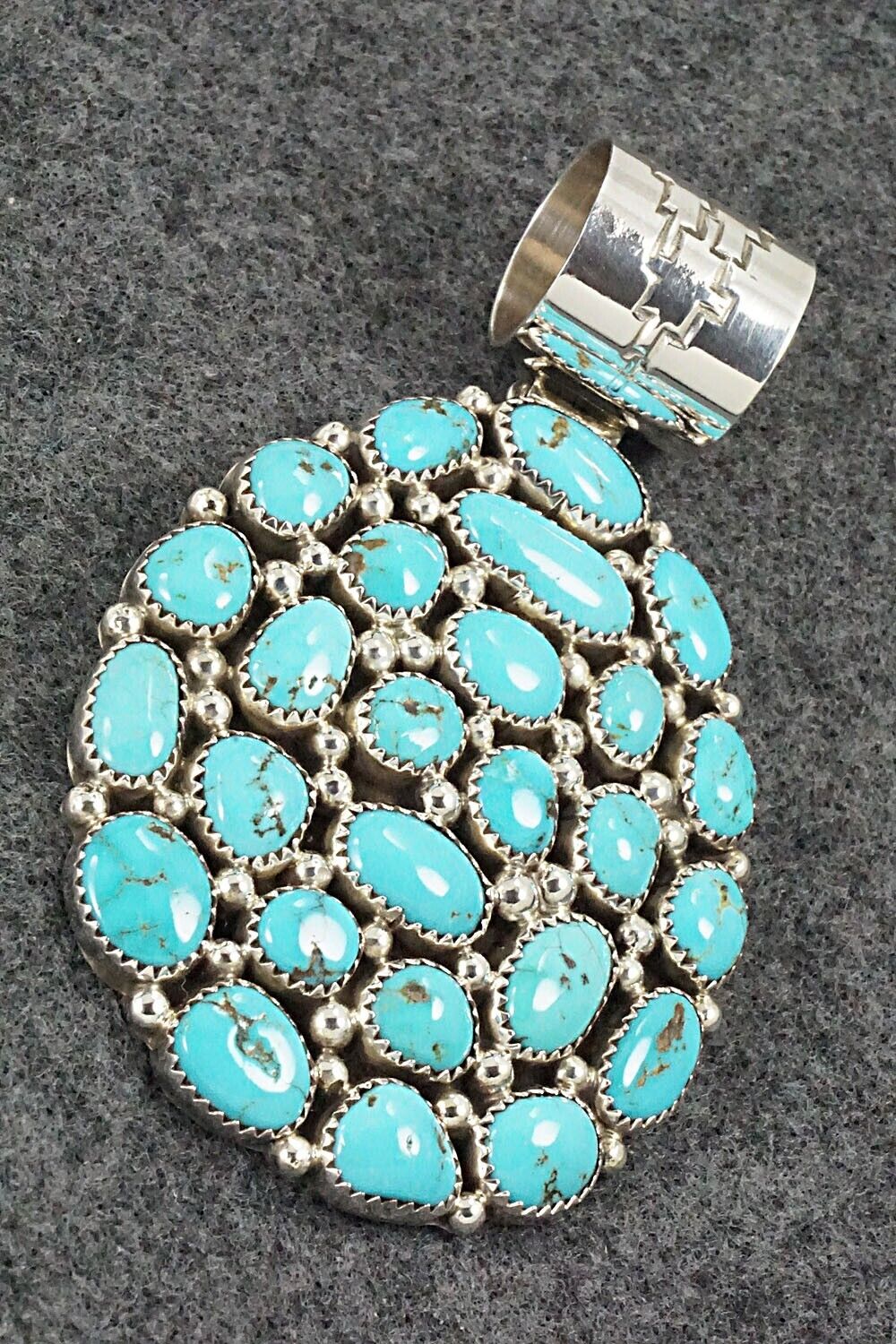 Turquoise & Sterling Silver Pendant - Marlene Haley