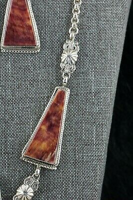 Spiny Oyster & Sterling Silver Necklace and Earrings Set -Annie Spencer - Navajo - High Lonesome Trading