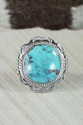 Turquoise and Sterling Silver Ring - Bucky Belin - Size 8.25
