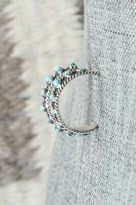 Turquoise & Sterling Silver Hoop Earrings - Georgiann Chavez