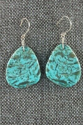 Turquoise & Sterling Silver Earrings - Lester Abeyta - Santo Domingo - High Lonesome Trading