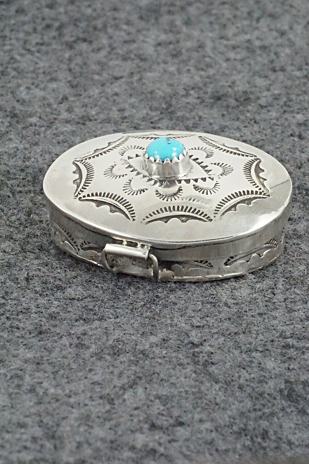 Turquoise & Sterling Silver Pill Box - Elouise Curtis