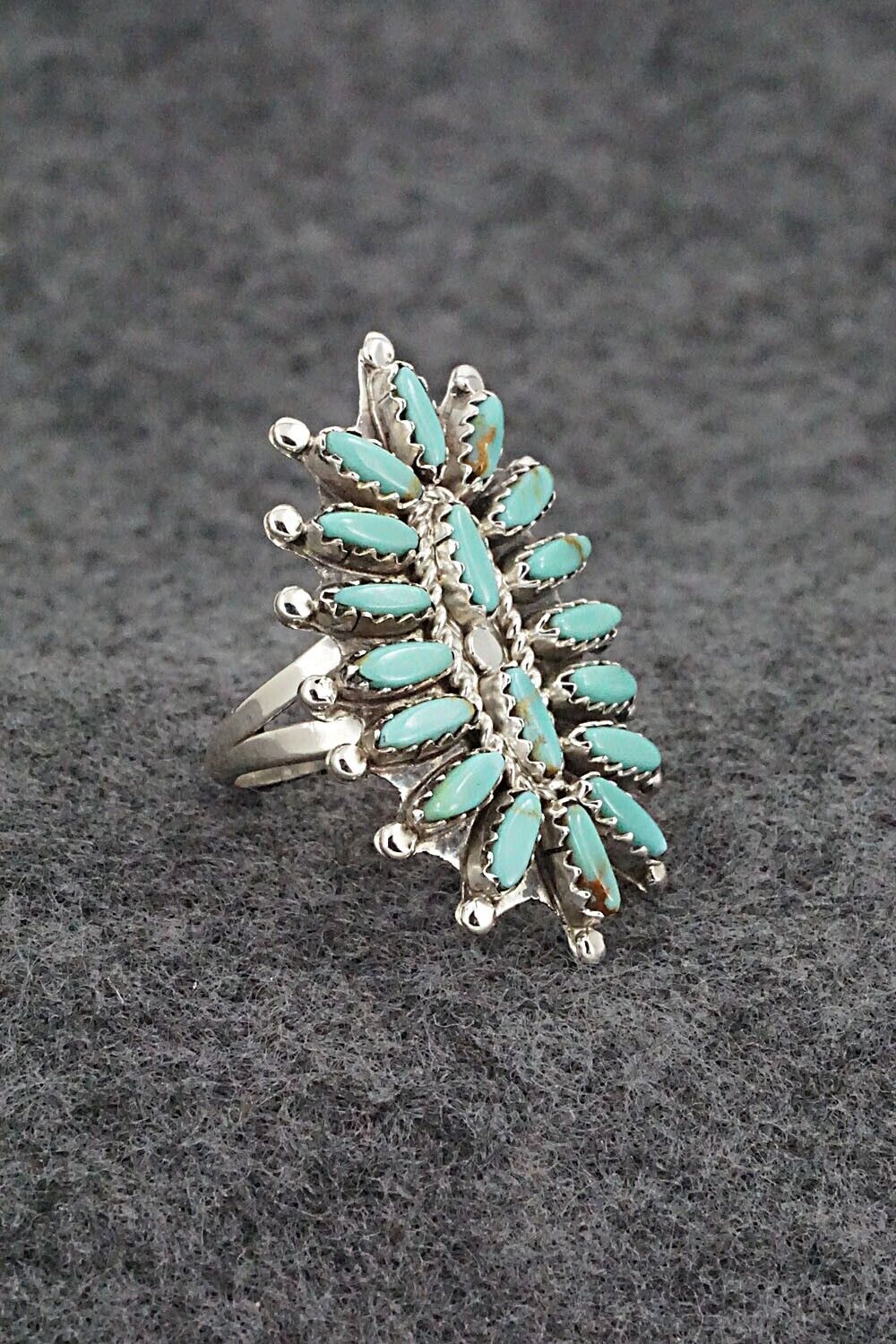 Turquoise & Sterling Silver Ring - Nathaniel Nez - Size 6