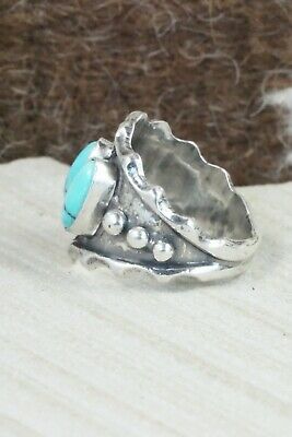 Turquoise & Sterling Silver Ring - Andrew Vandever - Size 8.75