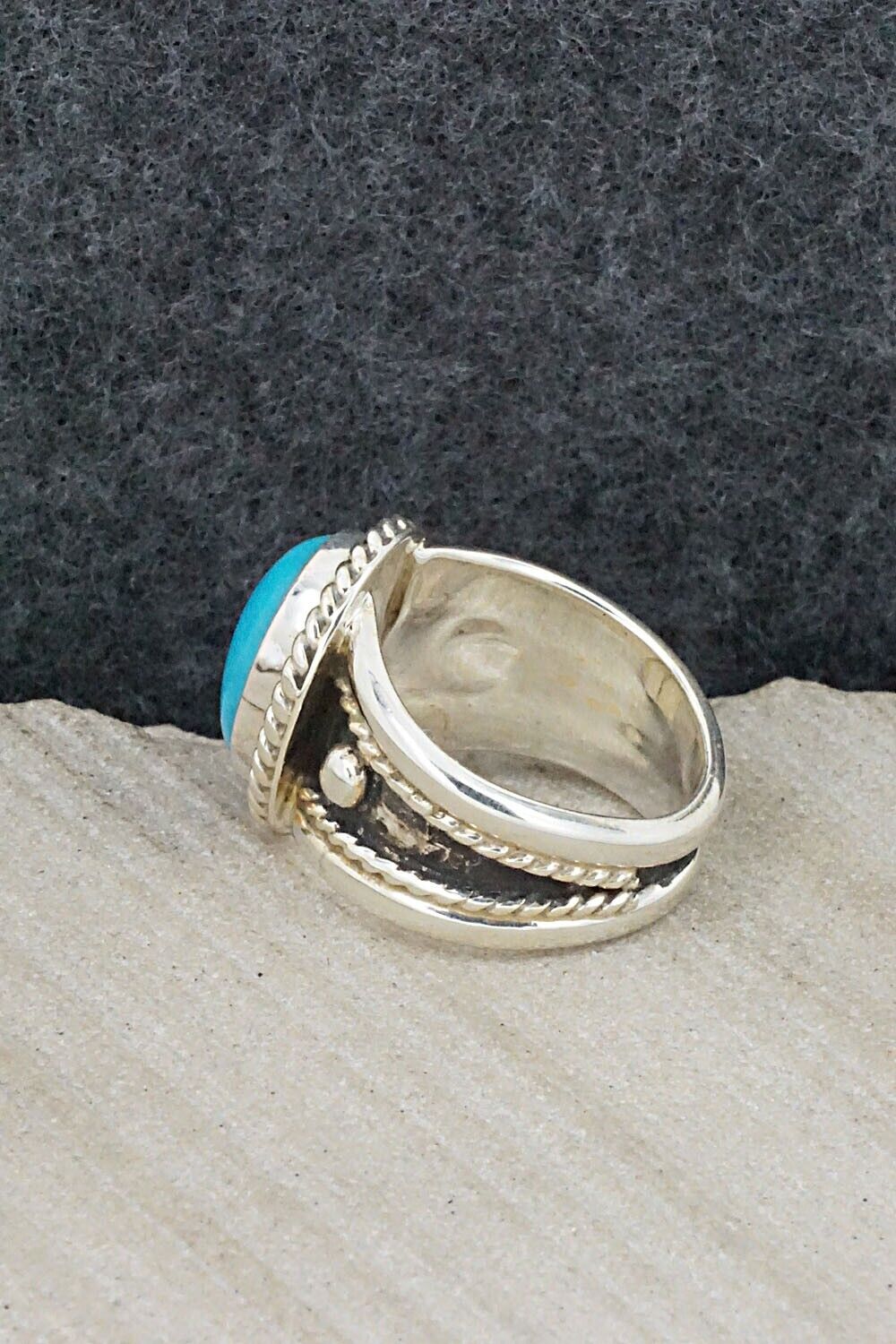 Turquoise & Sterling Silver Ring - Thomas Yazzie - Size 5.75