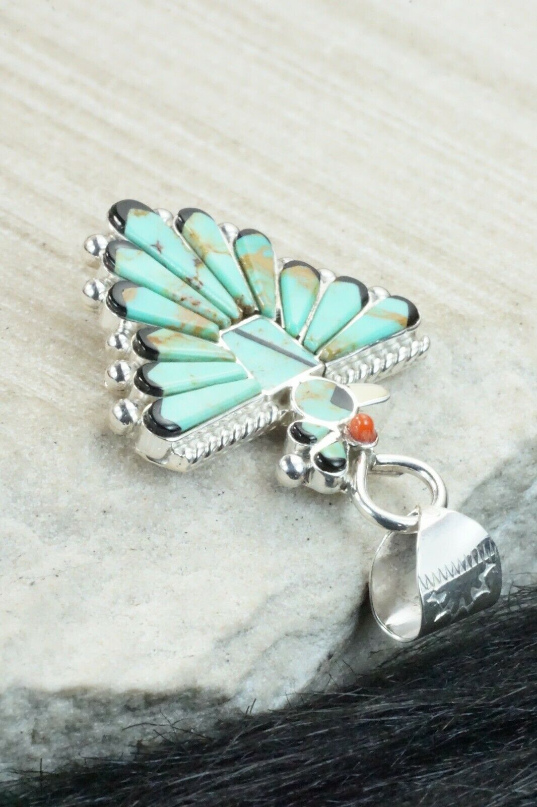 Turquoise & Sterling Silver Pendant - Michelle Peina
