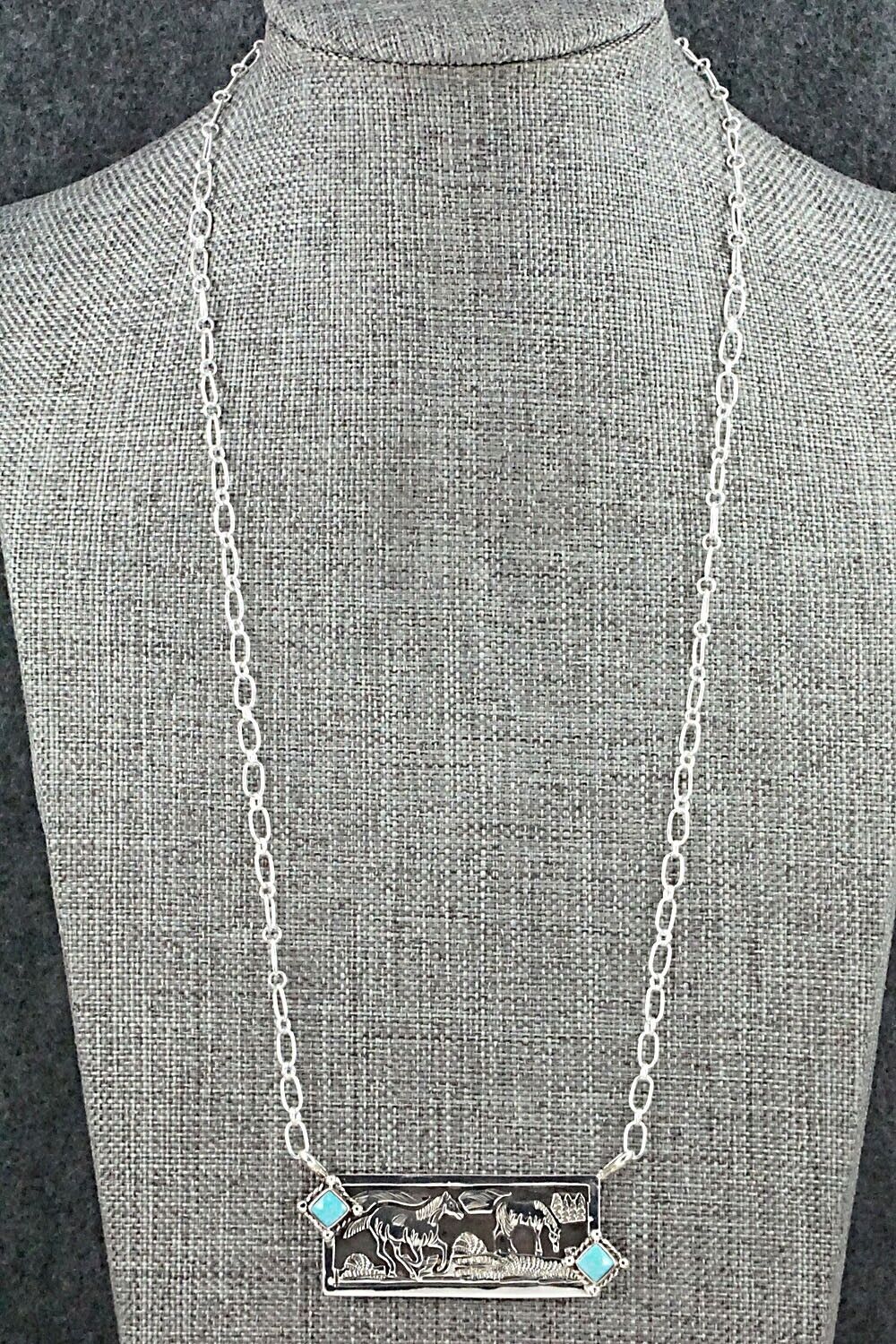 Turquoise & Sterling Silver Necklace - Jeremy Delgarito