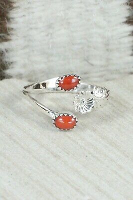 Coral & Sterling Silver Ring - Harris Largo - Size 12.5
