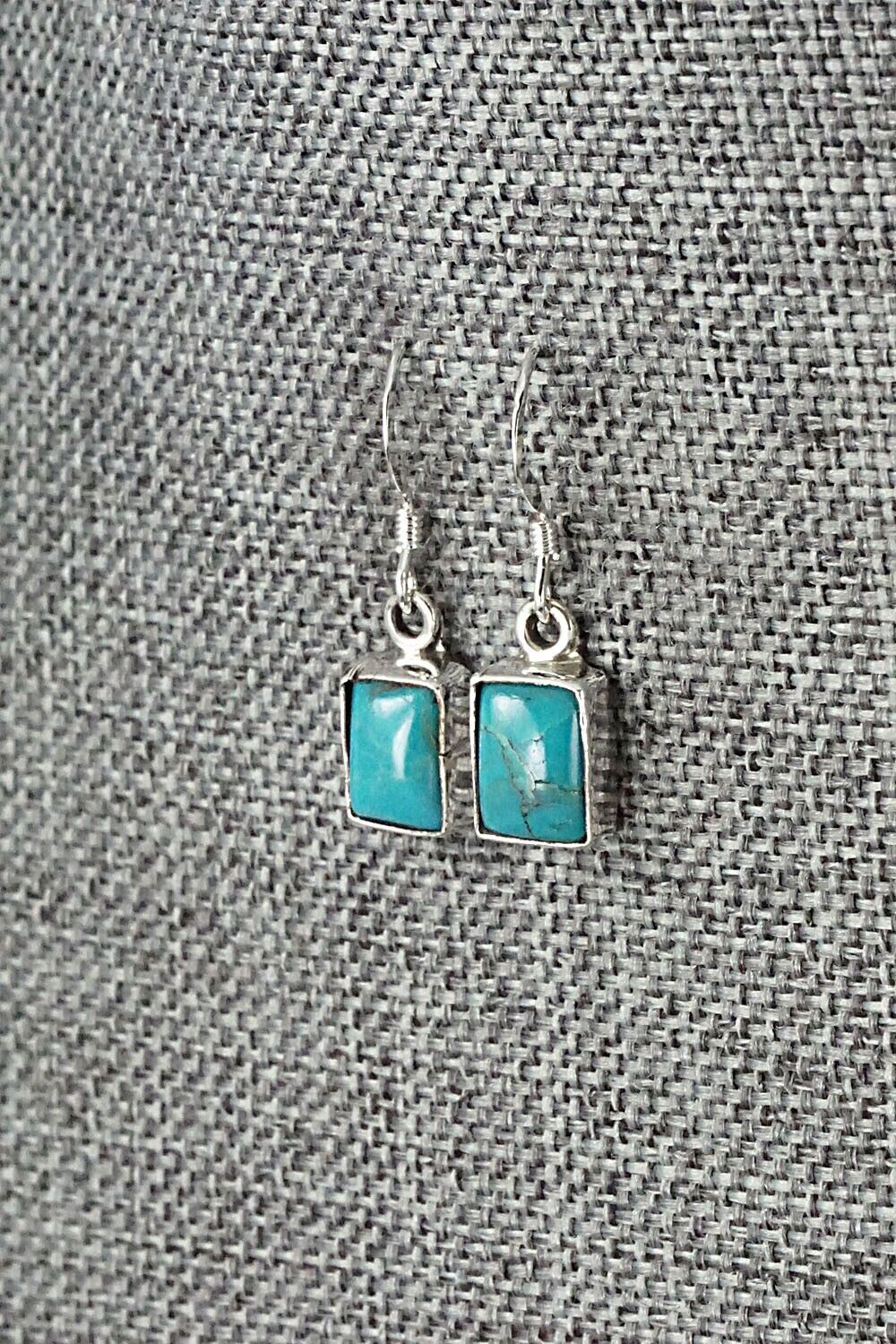 Turquoise & Sterling Silver Earrings - Lee Shorty