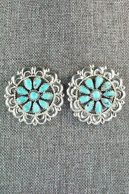Turquoise & Sterling Silver Earrings - Eunise Wilson