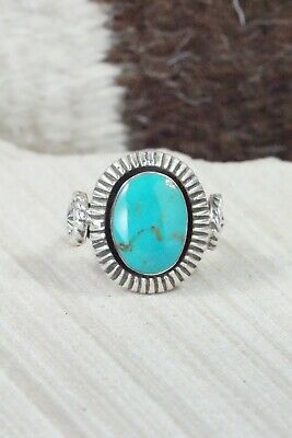 Turquoise & Sterling Silver Ring - Bobby Platero - Size 8