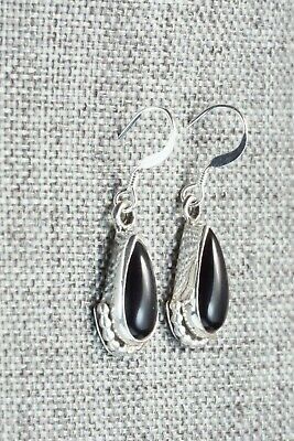Onyx & Sterling Silver Earrings - Elaine Shirley
