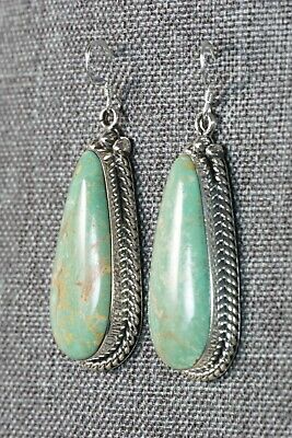Navajo Turquoise and Sterling Silver Earrings - Brandon Belin - High Lonesome Trading