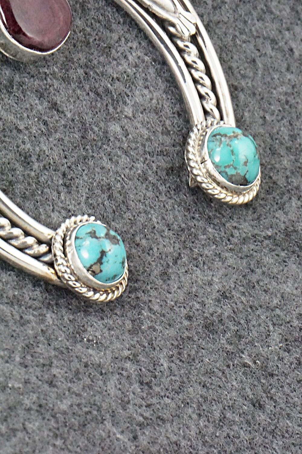 Turquoise, Spiny Oyster and Sterling Silver Pendant - Derrick Gordon